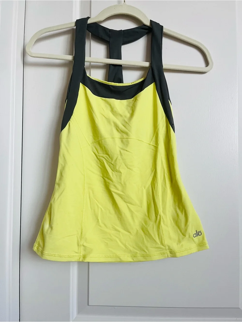 Alo Racerback Active Tank Butter Yellow Activewear Tank Top - Picture 1 of 11